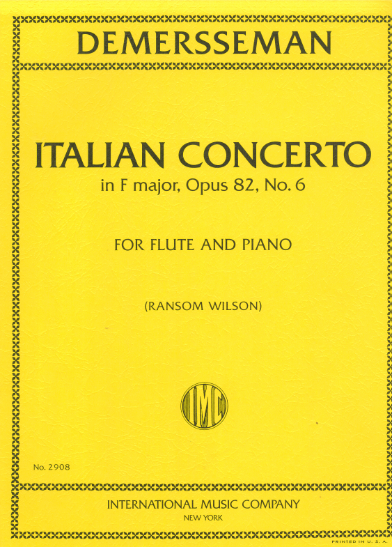 Demersseman Italian concerto in F major, Opus 82, No. 6 for flute and piano